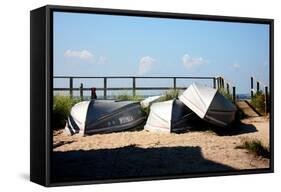 Row Boats Ocean Beach Fire Island NY-null-Framed Stretched Canvas