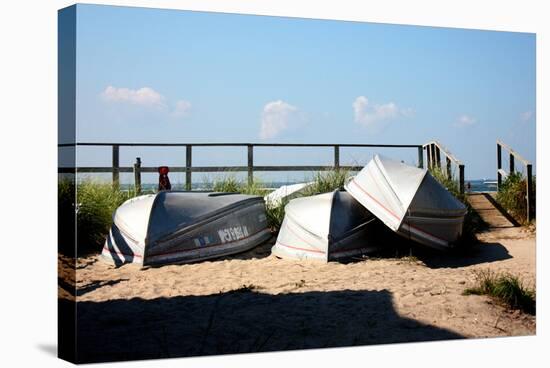 Row Boats Ocean Beach Fire Island NY-null-Stretched Canvas