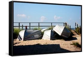 Row Boats Ocean Beach Fire Island NY-null-Framed Stretched Canvas