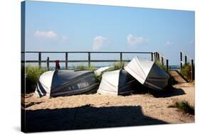 Row Boats Ocean Beach Fire Island NY-null-Stretched Canvas