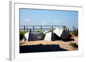 Row Boats Ocean Beach Fire Island NY-null-Framed Photo