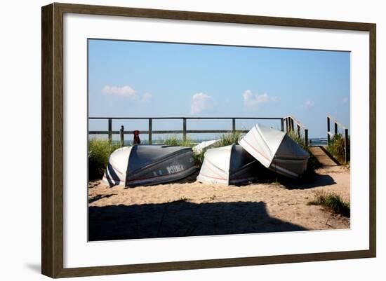 Row Boats Ocean Beach Fire Island NY-null-Framed Photo