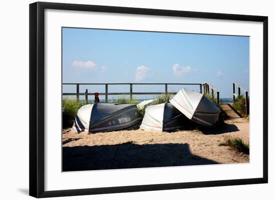 Row Boats Ocean Beach Fire Island NY-null-Framed Photo