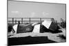 Row Boats on Ocean Beach Fire Island New York B/W-null-Mounted Photo