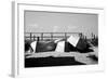 Row Boats on Ocean Beach Fire Island New York B/W-null-Framed Photo