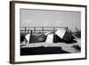 Row Boats on Ocean Beach Fire Island New York B/W-null-Framed Photo