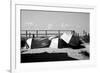 Row Boats on Ocean Beach Fire Island New York B/W-null-Framed Photo