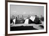 Row Boats on Ocean Beach Fire Island New York B/W-null-Framed Photo