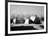 Row Boats on Ocean Beach Fire Island New York B/W-null-Framed Photo