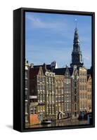 Row Houses and Oude Kerk Tower-Guido Cozzi-Framed Stretched Canvas