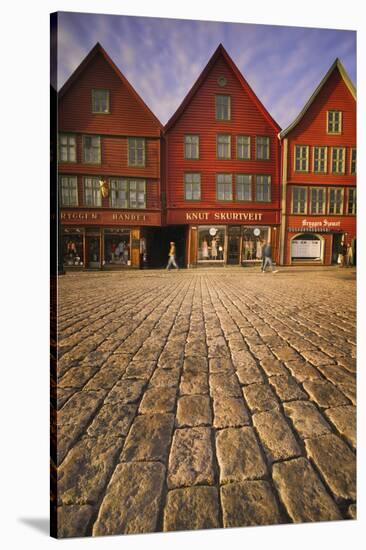 Row Houses in Bryggen-Jon Hicks-Stretched Canvas