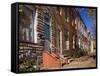 Row Houses in Fells Point Neighborhood, Baltimore, Maryland, USA-Scott T. Smith-Framed Stretched Canvas