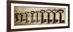 Row Of Antique Keys-Tom Quartermaine-Framed Giclee Print