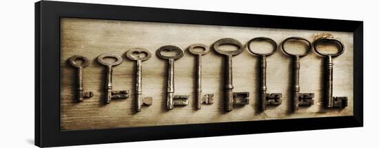 Row Of Antique Keys-Tom Quartermaine-Framed Giclee Print