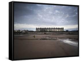 Row of Beach Houses-Clive Nolan-Framed Stretched Canvas