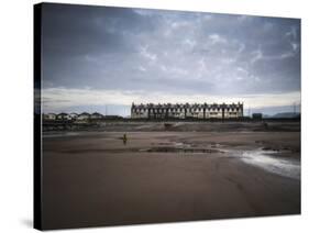 Row of Beach Houses-Clive Nolan-Stretched Canvas