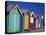 Row of Beach Huts Painted in Bright Colours, Brighton Beach, Near Melbourne, Victoria, Australia-Mawson Mark-Stretched Canvas