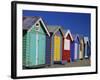 Row of Beach Huts Painted in Bright Colours, Brighton Beach, Near Melbourne, Victoria, Australia-Mawson Mark-Framed Photographic Print