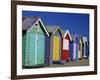 Row of Beach Huts Painted in Bright Colours, Brighton Beach, Near Melbourne, Victoria, Australia-Mawson Mark-Framed Photographic Print