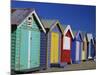 Row of Beach Huts Painted in Bright Colours, Brighton Beach, Near Melbourne, Victoria, Australia-Mawson Mark-Mounted Photographic Print
