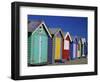 Row of Beach Huts Painted in Bright Colours, Brighton Beach, Near Melbourne, Victoria, Australia-Mawson Mark-Framed Photographic Print