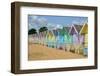 Row of Beach Huts-Diana Mower-Framed Photographic Print