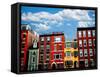 Row of Brick Houses in Boston Historical North End-elenathewise-Framed Stretched Canvas