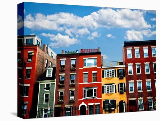 Row of Brick Houses in Boston Historical North End-elenathewise-Stretched Canvas