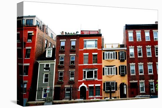 Row of Brick Houses in Boston Historical North End-elenathewise-Stretched Canvas