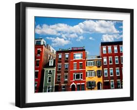 Row of Brick Houses in Boston Historical North End-elenathewise-Framed Photographic Print