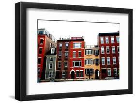 Row of Brick Houses in Boston Historical North End-elenathewise-Framed Photographic Print