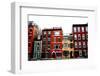 Row of Brick Houses in Boston Historical North End-elenathewise-Framed Photographic Print