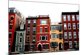 Row of Brick Houses in Boston Historical North End-elenathewise-Mounted Photographic Print