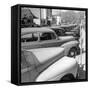 Row of Cars Parked-George Skadding-Framed Stretched Canvas