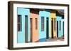 Row of Colonial Houses Painted Bright Colours-Lee Frost-Framed Photographic Print