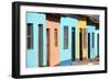 Row of Colonial Houses Painted Bright Colours-Lee Frost-Framed Photographic Print