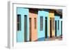 Row of Colonial Houses Painted Bright Colours-Lee Frost-Framed Photographic Print