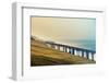 Row of Colored Beach Huts with Stormy Blue Sky on the Beach of Tankerton near Whitstable in Kent, U-melis-Framed Photographic Print