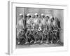 Row of Female Tennis Players in Matching Outfits-null-Framed Photo