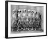 Row of Female Tennis Players in Matching Outfits-null-Framed Photo