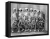 Row of Female Tennis Players in Matching Outfits-null-Framed Stretched Canvas