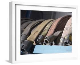 Row of Fire Hoses-null-Framed Photographic Print