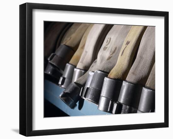 Row of Fire Hoses-null-Framed Photographic Print