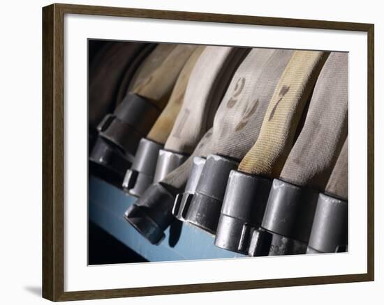 Row of Fire Hoses-null-Framed Photographic Print