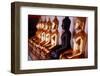 Row of golden Buddha statues, earth witness gesture, Wat Pho (Temple of the Reclining Buddha)-Godong-Framed Photographic Print