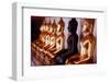 Row of golden Buddha statues, earth witness gesture, Wat Pho (Temple of the Reclining Buddha)-Godong-Framed Photographic Print