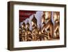 Row of golden Buddha statues, meditation, Wat Pho (Temple of the Reclining Buddha), Bangkok-Godong-Framed Photographic Print