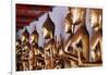 Row of golden Buddha statues, meditation, Wat Pho (Temple of the Reclining Buddha), Bangkok-Godong-Framed Photographic Print