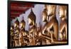 Row of golden Buddha statues, meditation, Wat Pho (Temple of the Reclining Buddha), Bangkok-Godong-Framed Photographic Print