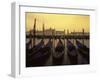 Row of Gondolas at Dawn, San Giorgio Maggiore, Venice, Veneto, Italy, Europe-Jochen Schlenker-Framed Photographic Print